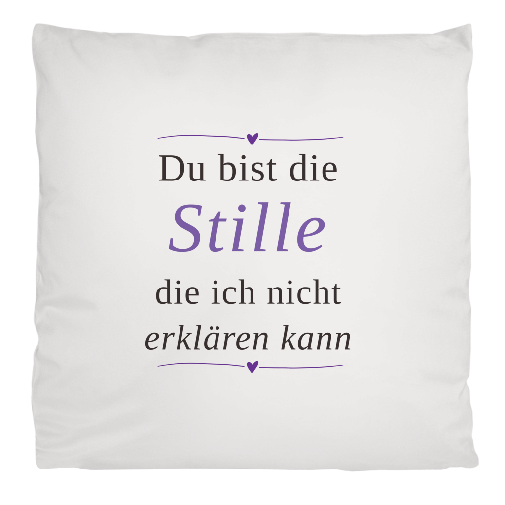 Kopfkissen flauschig – „Du bist die Stille, die ich nicht erklären kann" | Wortmelodie Moments