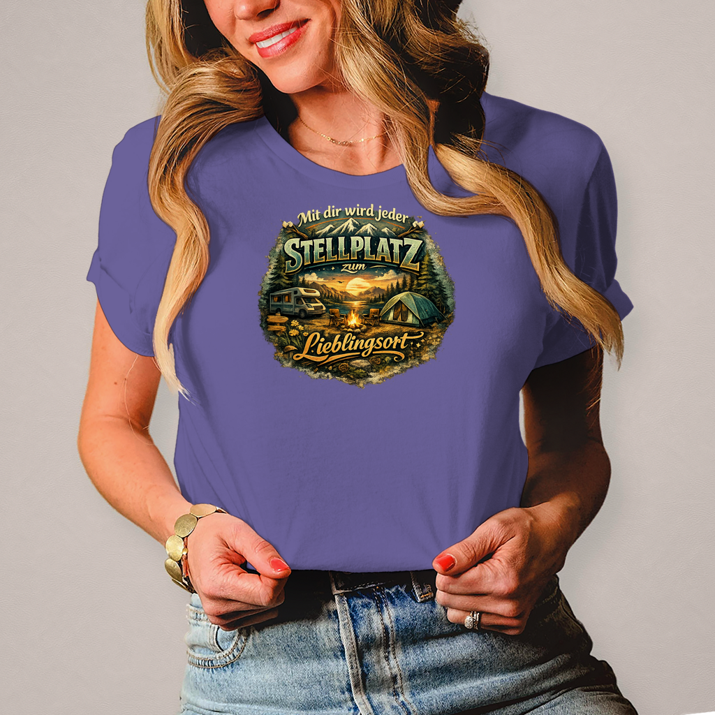 Damen T-Shirt Mit dir wird jeder Stellplatz zum Lieblingsort