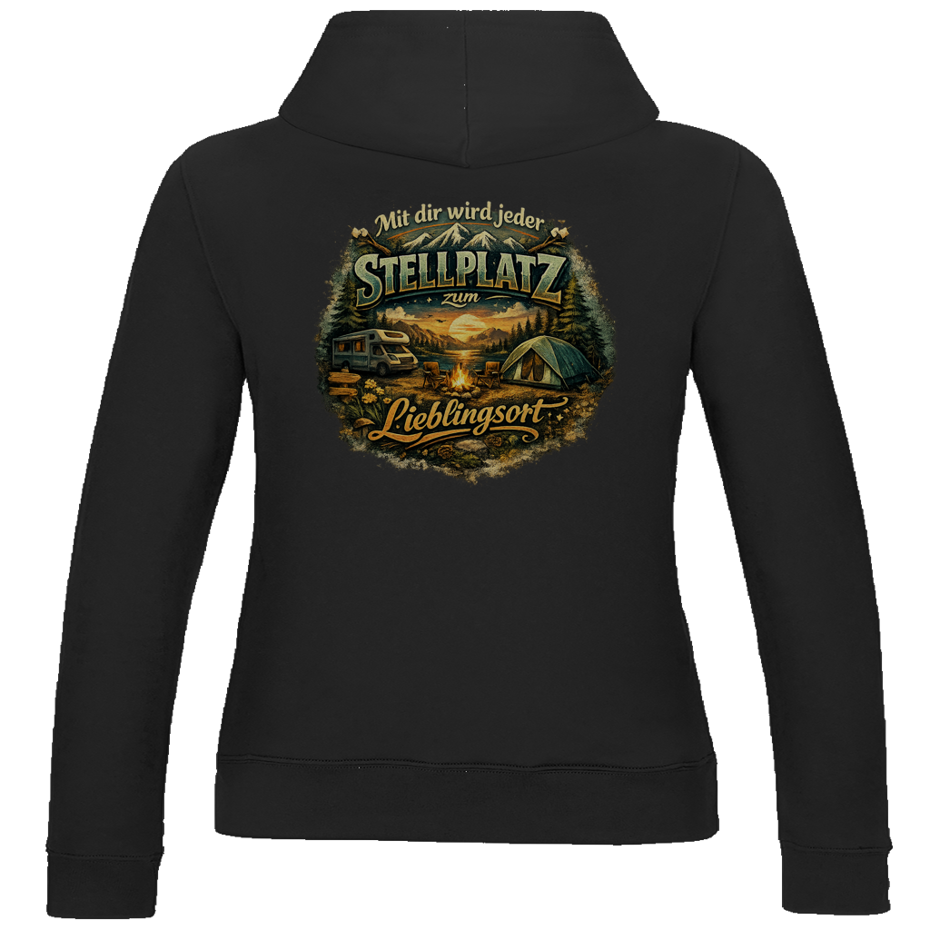 Damen-Hoodie – Mit dir wird jeder Stellplatz zum Lieblingsort