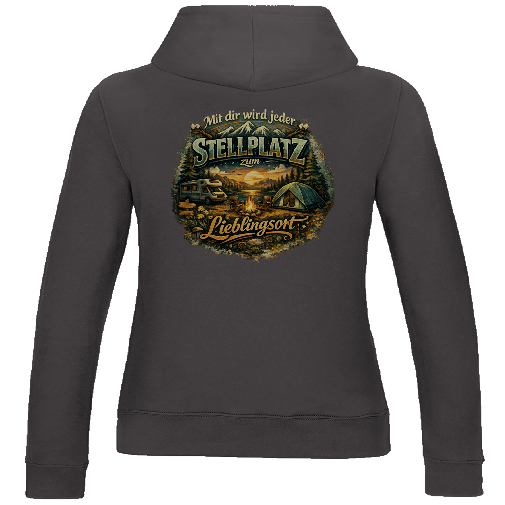 Damen-Hoodie – Mit dir wird jeder Stellplatz zum Lieblingsort