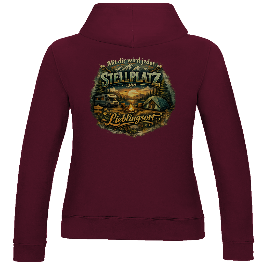 Damen-Hoodie – Mit dir wird jeder Stellplatz zum Lieblingsort