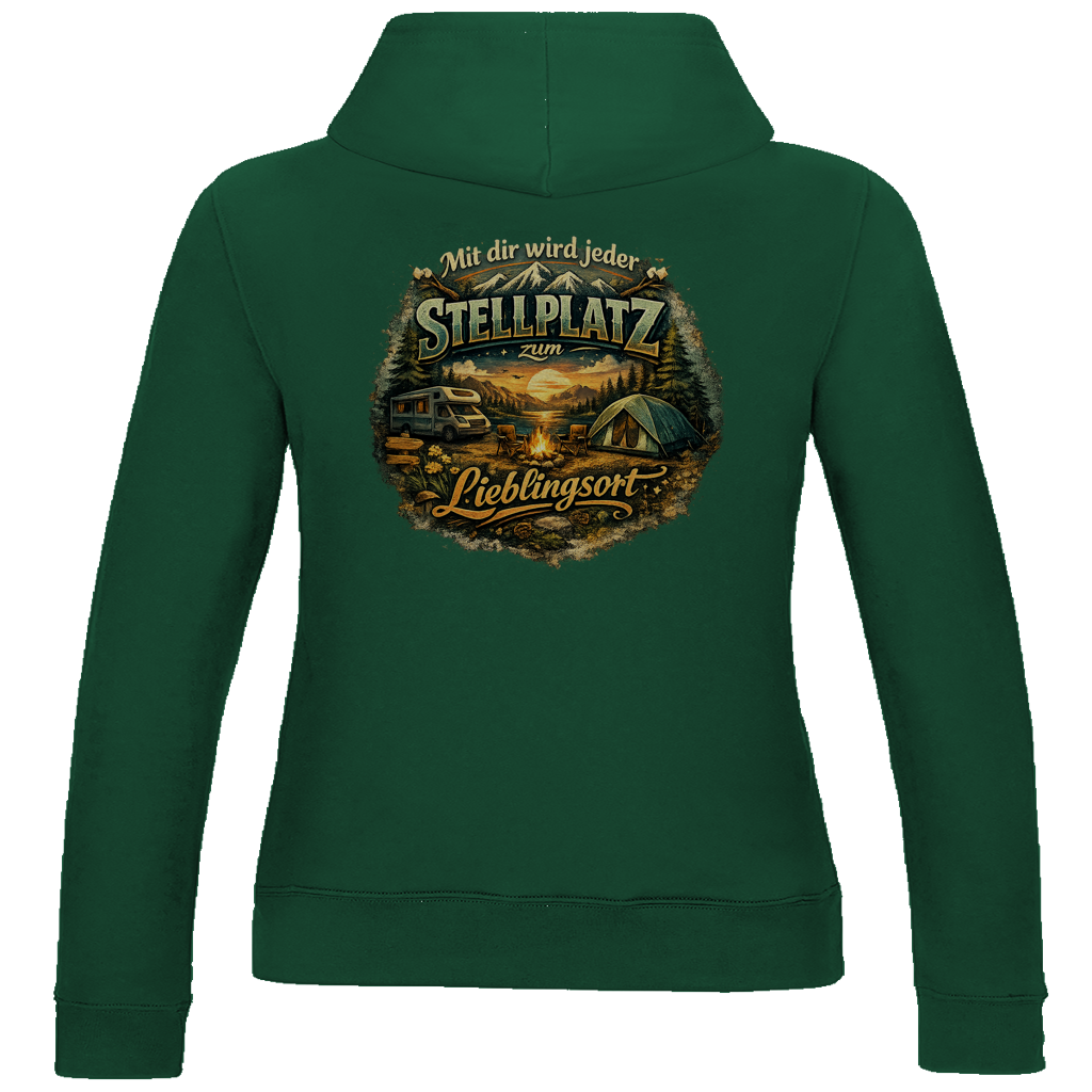 Damen-Hoodie – Mit dir wird jeder Stellplatz zum Lieblingsort