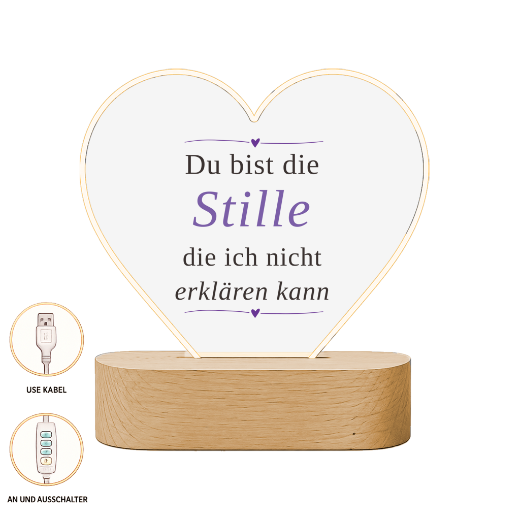Beleuchteter Bilderrahmen Herz – LED Fotorahmen als Geschenk | Wortmelodie Moments