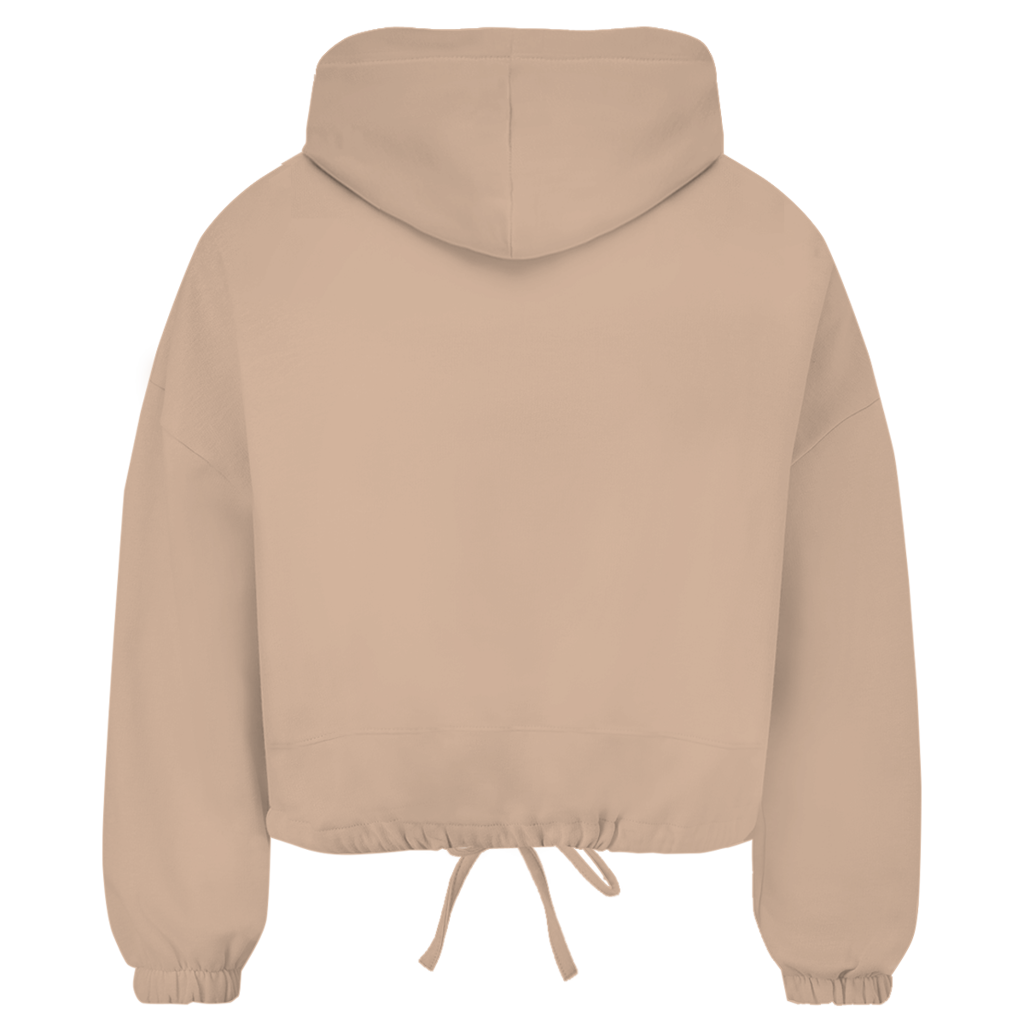 Damen Cropped Oversize Hoodie Wortmelodie mit Herz