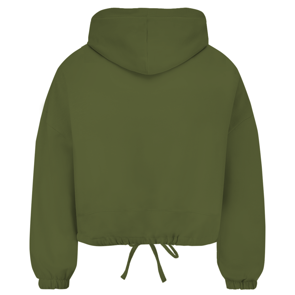 Damen Cropped Oversize Hoodie Wortmelodie mit Herz