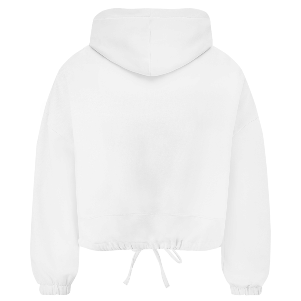 Damen Cropped Oversize Hoodie Wortmelodie mit Herz