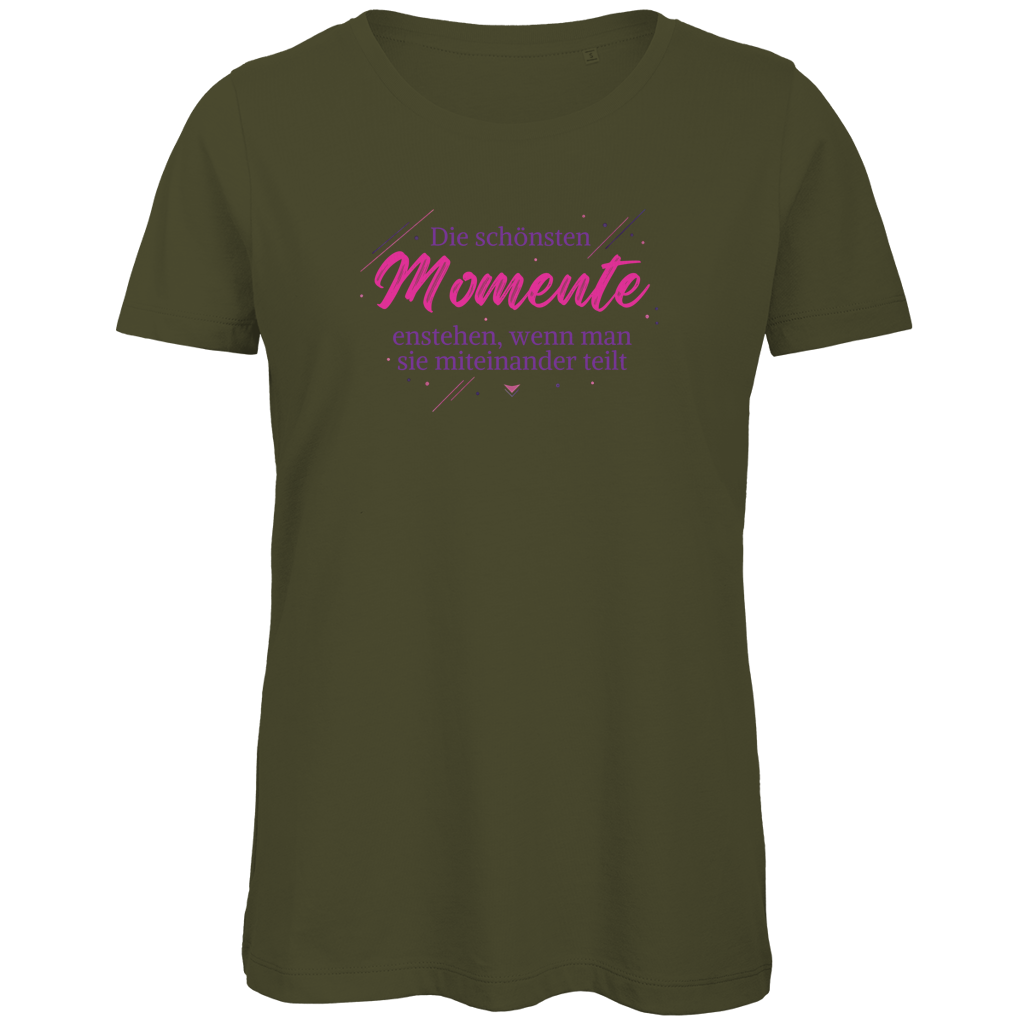 Damen Premium Bio T-Shirt Die schönsten momente Herz