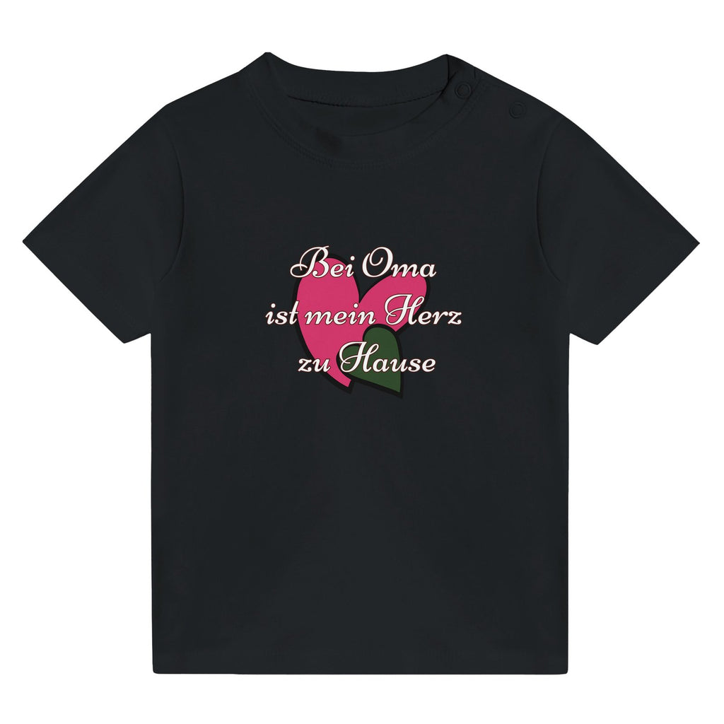 Baby T-Shirt Baumwolle | „Bei Oma ist mein Herz zu Hause“