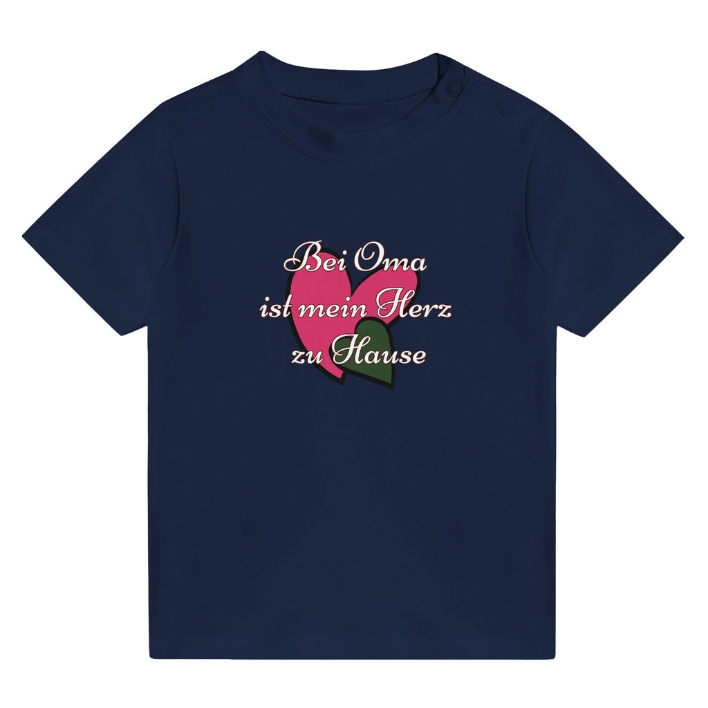 Baby T-Shirt Baumwolle | „Bei Oma ist mein Herz zu Hause“