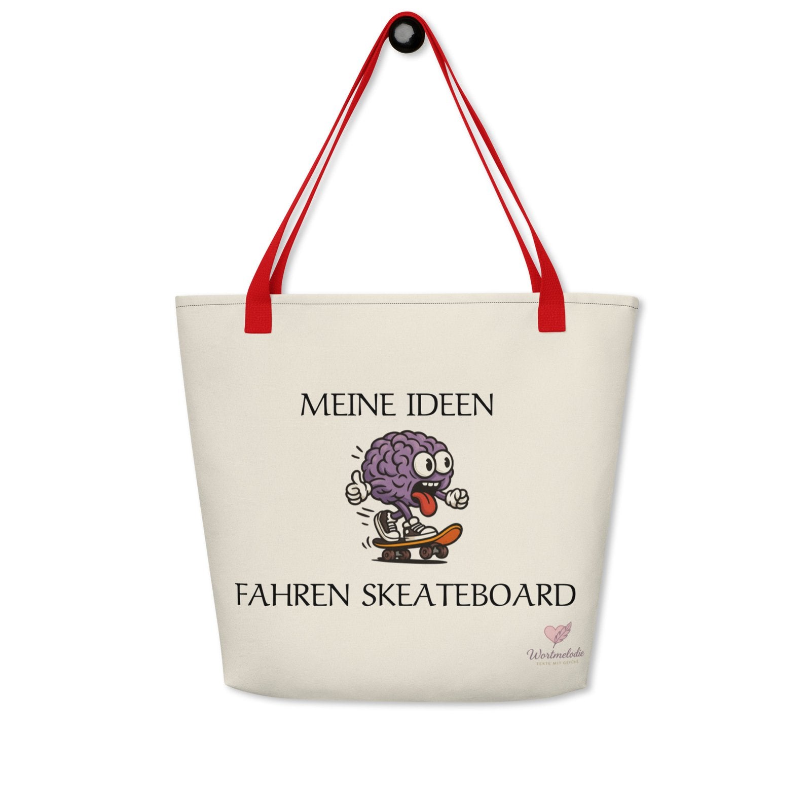 Großer Stoffbeutel Tasche – MEINE IDEEN FAHREN SKATEBOARD Stylisch. Stabil. Und ganz viel Platz für deine Gedanken.
