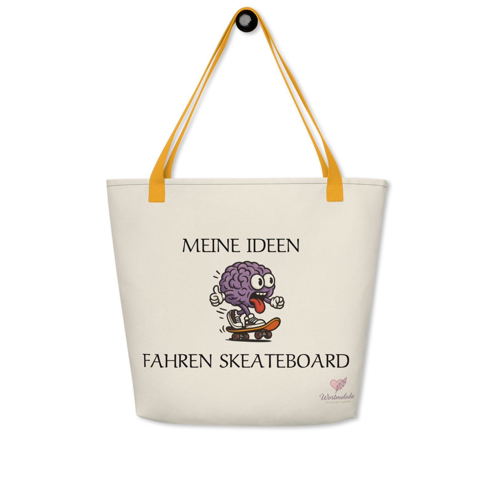 Großer Stoffbeutel Tasche – MEINE IDEEN FAHREN SKATEBOARD Stylisch. Stabil. Und ganz viel Platz für deine Gedanken.