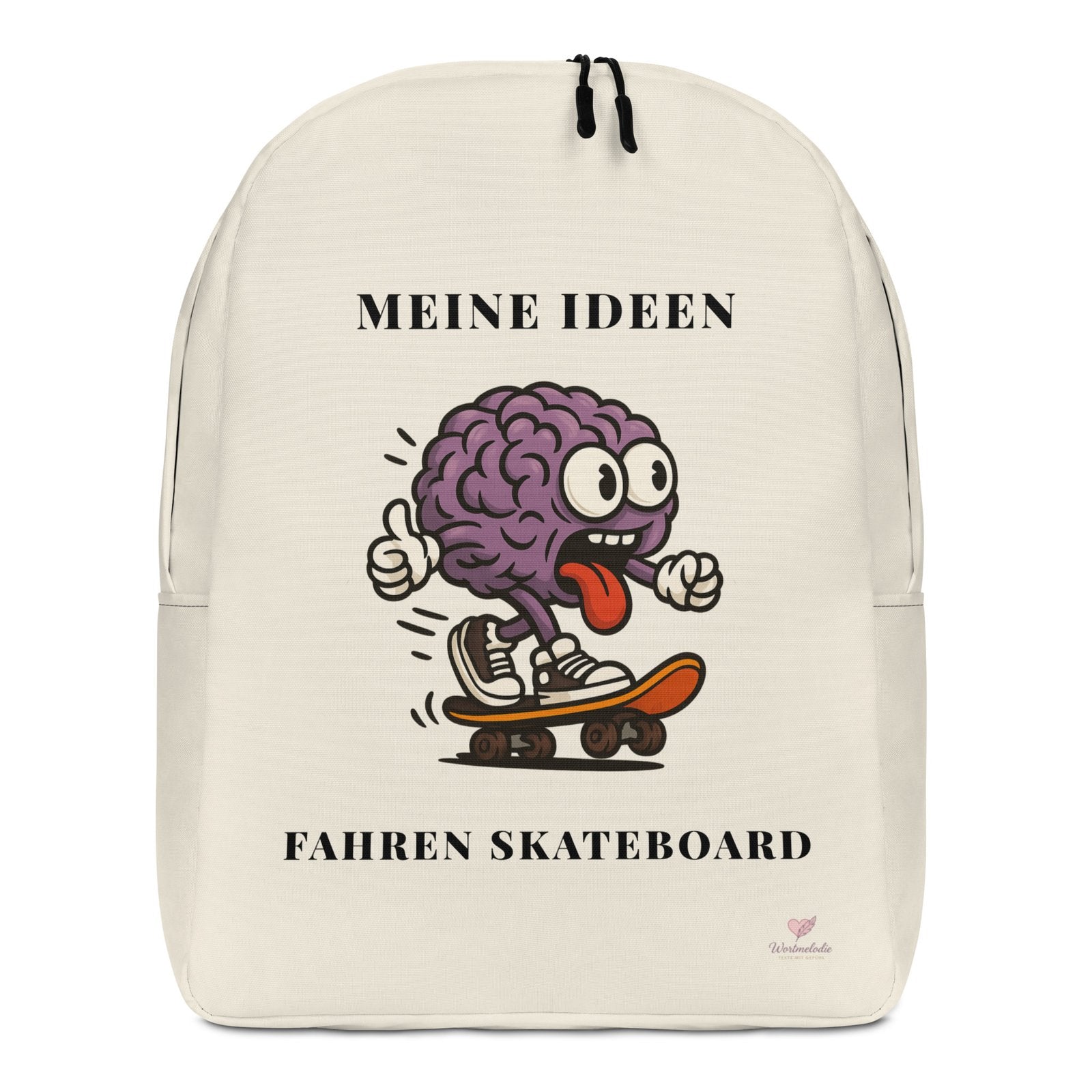 Wortmelodie Moments Rucksack "Meine Ideen fahren Skateboard" – Wasserfest, 20L Volumen & Laptoptasche