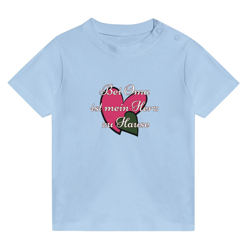 Baby T-Shirt Baumwolle | „Bei Oma ist mein Herz zu Hause“