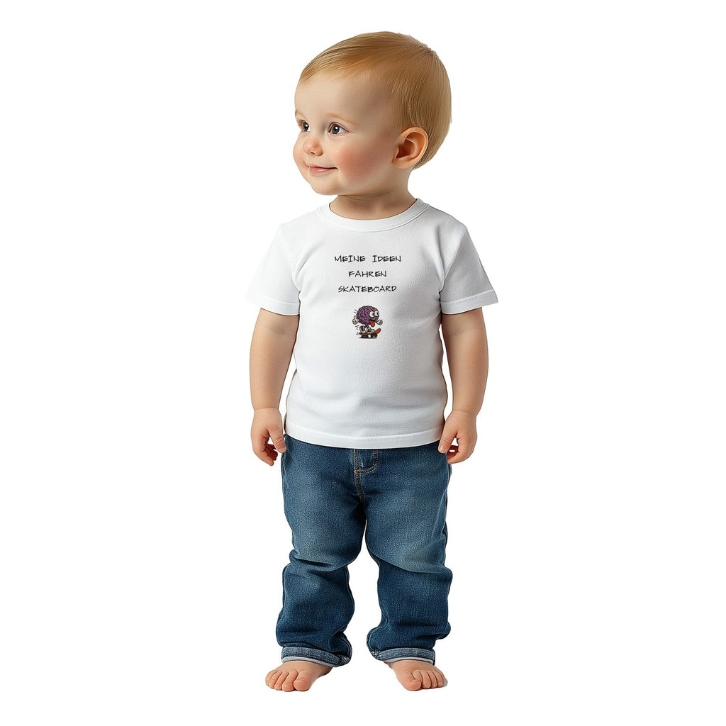 Baby T-Shirt Baumwolle | MEINE IDEEN FAHREN SKATEBOARD