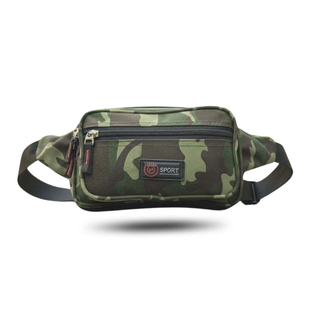 Gürteltasche Camo Grün „Wortmelodie" – Crossbody Hüfttasche mit 4 Fächern & verstellbarem Gurt | Wortmelodie Moments
